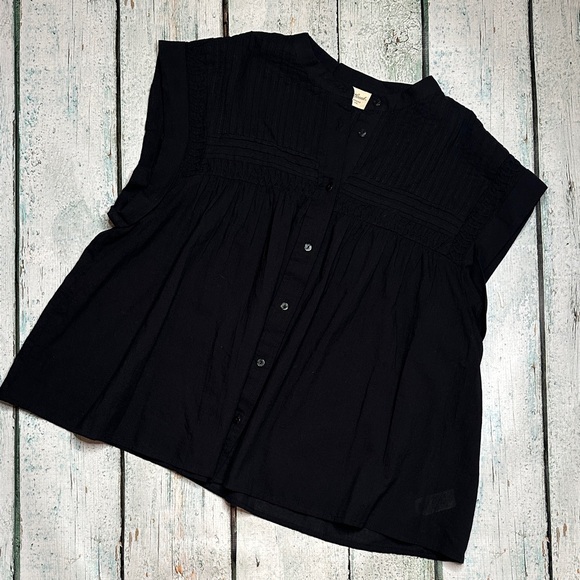 Universal Thread Black Short Sleeve Blouse Size Large - Picture 1 of 4